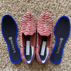 Rothys Red Zebra Loafers size 6.5